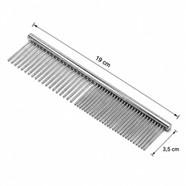 Dog Cat Comb, Stainless Steel Comb for Dogs and Cats, Beauty Comb for Pets for All Kinds of Long and Short Hair (19 x 3.5 cm)