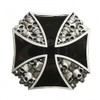 Westernranch Belt Buckle Iron Cross Iron Cross Skull Biker, multicoloured