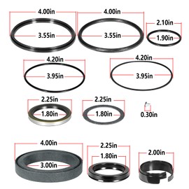 Cylinder Rebuild/Repair Seal Kit for Case 580 CK with model 33 33S Backhoe Loader 1966-1971, Fits Rod Size: 1-3/4" and Bore Size: 4", Full Seal Kit -1 SET