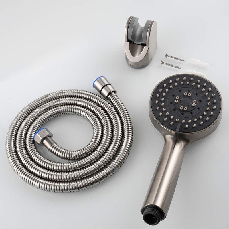 Tecmolog BS144NAF Brushed Nickel Shower Head with 5 Jet Types