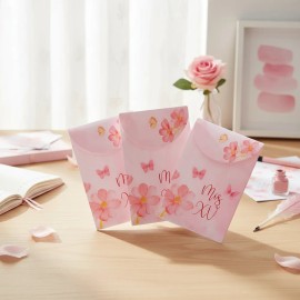 Sobres De Dinero, Decorados, Pequeños, Mariposas Y Flores Rosa Mariposas Y Flores Rosa