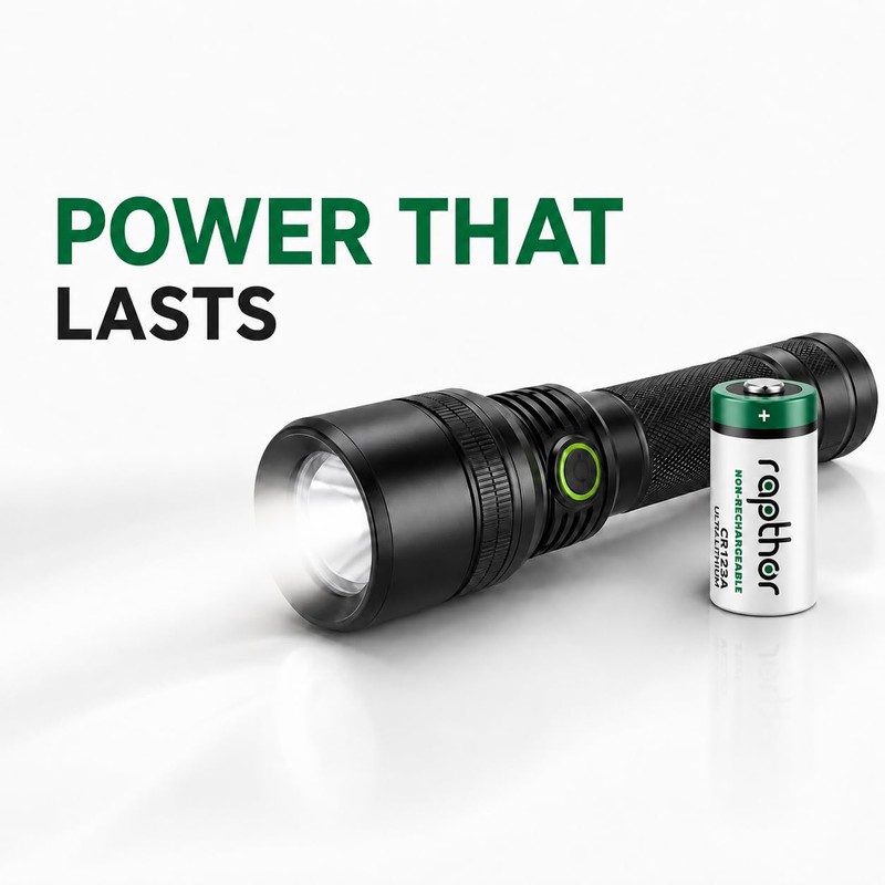 rapthor CR123A 3V Lithium Batteries, 40-Pack, 1650mAh Non-Rechargeable