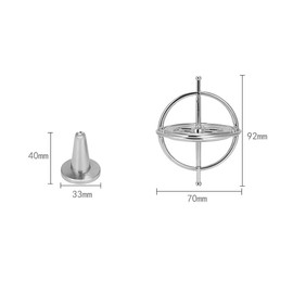 Silver Rotating Gyroscope Compact & Portable Design Ideal for Adult Education and Children Anxiety Relief (Silver)
