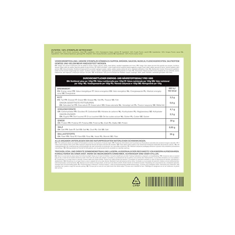 IDDA Herbal Steinpilze getrocknet (100g), Boletus Edilus, Getrocknete Porcini Steinpilze,