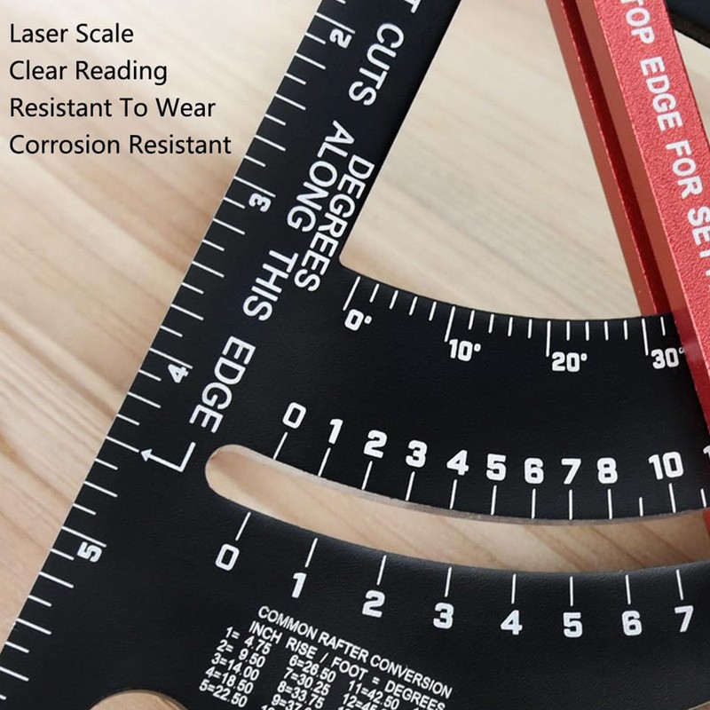 7 inch Carpenter, 80° Angle Adjustable Angle Triangle Ruler with