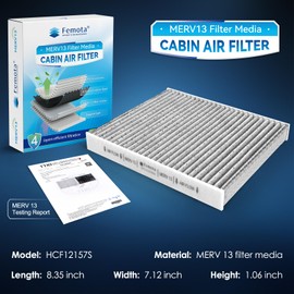 Femota MERV 13 Cabin Air Filter with Activated Carbon, CF12157(CP157) for Lexus, Mazda, Avalon, Camry, Corolla, Highlander, Prius, RAV4, Sienna, Venza