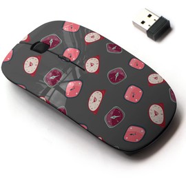 CJCBROES 2.4G Wireless Mouse with Cute Pattern Design for All Laptops and Desktops with Nano Receiver - Clocks Isolated