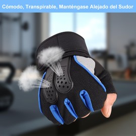 Guantes para Gym Hombre con Protección para la Muñeca, Guantes de Ciclismo Transpirables y Antideslizantes,Ideal para Entrenamientos en el Gimnasio, Ejercicios de Fitness, Pesas, Dominadas, etc.(XL)