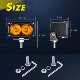 YCHOW-TECH Amber LED Pods Light 2PCS 3 Inch 40W Amber Fog Lights 4000LM Spot Beam Yellow Flood Light Off Road LED Chase Light Ditch Light Pods Work Light Cubes for Trucks UTV ATV SUV Boat