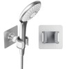 Adjustable Shower Head Holder Adhesive & Drill 2-in-1 with 360°