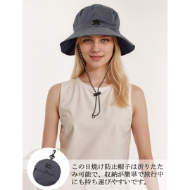 Panegy Bucket Hat, Waterproof Hat, Bucket Hat, Summer, Sun Protection, Women's, Breathable, Large, Casual, Sunshade, UV Protection, Running, Quick Drying, Sun Hat, Gray, gray, Free size