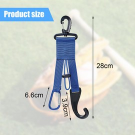 Baseball Softball Gear Hanger,3 in 1 Dugout Organizer with Baseball Bat Holder,Glove Clip,Helmet Hook,Hanging Buckle Fence for Training Hiking Camping,Water Bottle Holder for Sport (Blue)