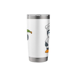 Penguin Cook Chef hat Fish Stainless Steel Insulated Tumbler