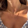 Foyjoey 18K Gold Plated Herringbone Necklace Sets Stainless Steel Double
