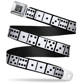 Buckle-Down Seatbelt Belt - Dominoes Black/White/Black - 1.5" Wide - 24-38 Inches in Length
