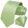HISDERN Men's Tie Striped Wedding Tie & Pocket Square Set,