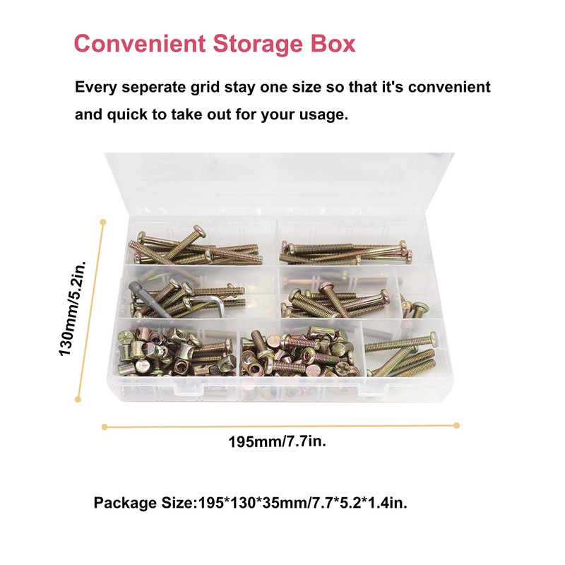 cSeao 100pcs M6 Baby Bed Crib Screws Hardware Replacement Parts
