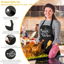 Jenyerdar Funny Aprons for Women,Novelty Kitchen Apron Mom Gift with 2 Pockets,Cooking BBQ Aprons for Her,Grilling Aprons Gifts for Housewarming Valentine's Day Mother's Day Wife Sister Grandma