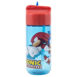 OM SUPPLIES Sonic Characters Childrens Tritan Reusable Drinking Bottle 430ml - Holiday, Back to School Lunch Kids BPA free Plastic Includes Sonic Keychain (Sonic)