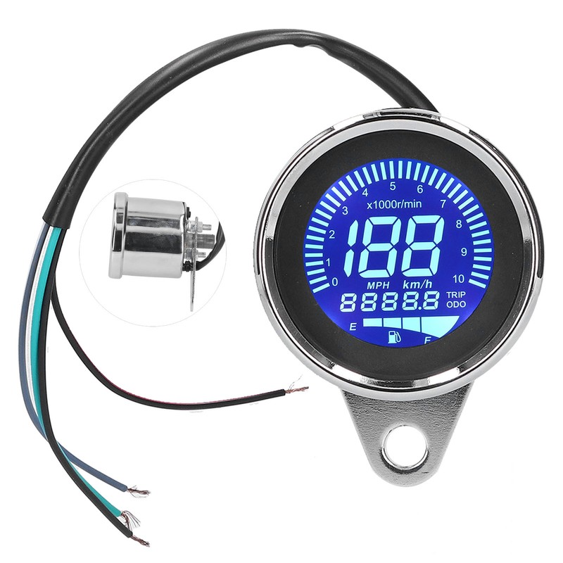 Speedometer 0‑160KM/H LCD Digital LED Speed Gauge for Motorcycle 12V