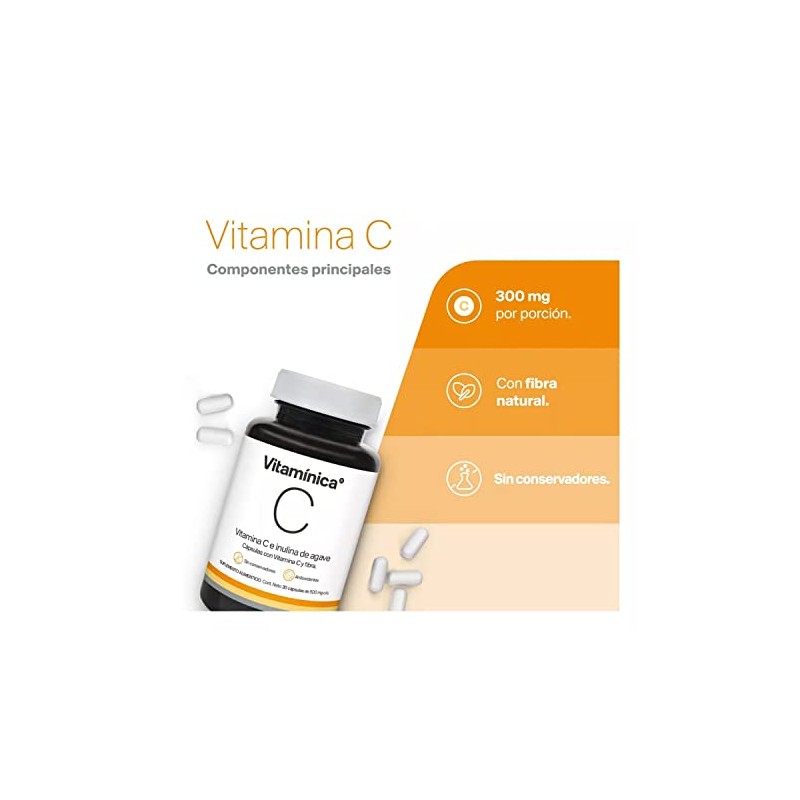 VITAMÍNICA Vitamina C 300mg 90 Cápsulas Antioxidante 90 Días