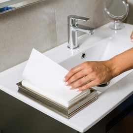 AH AMERICAN HOMESTEAD Disposable Paper Hand Towels for Bathroom - White Guest Napkins - Linen-Like Bulk Wipes - 15.5" x 12" - Ideal for Wedding Reception or Dinner Party (200 Count - Smooth Crisp)