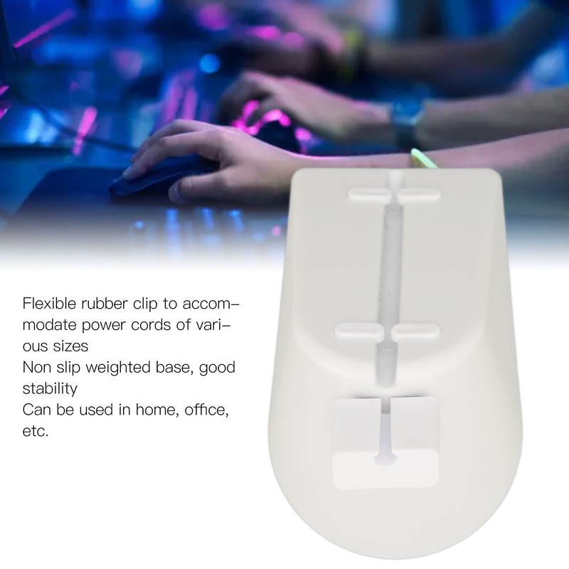 Mouse Cable Management Clip Adjustment Spring Arms Flexible Rubber Clips