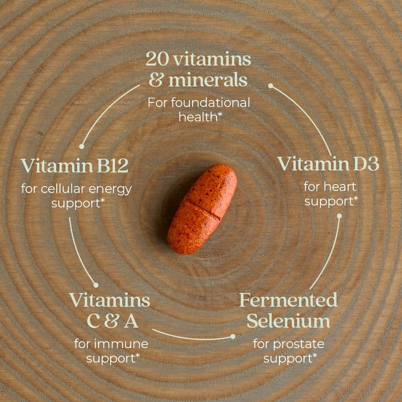 New Chapter Men's Multivitamin 50 Plus for Brain, Heart, Digestive,