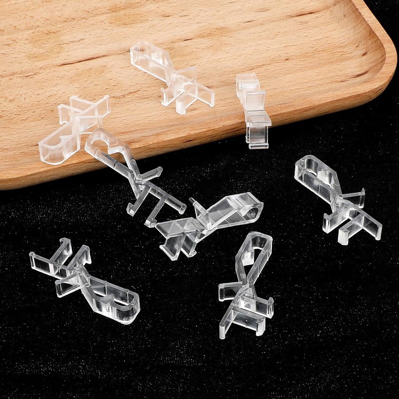 Hidden Channel Valance Clips, 12Pcs Clear Plastic Hidden Clips,Hidden Blind