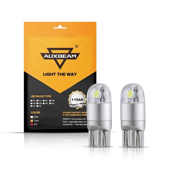 Auxbeam 194 LED Bulb, 168 w5w LED Bulbs 6000K White,
