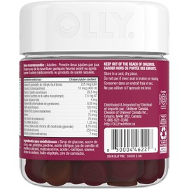 OLLY Women's Multi Gummy Supplement with no artificial flavours and colours Blissful Berry multivitamin to help support women's health 45 day supply 90 gummies