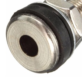Jiakalamo 2 Pieces Tyre Valves Motorcycle Car Tubeless Metal Valve 1.3 Inch with Dust Caps for Tubeless Cars Motorcycles Trucks (Silver/Black)