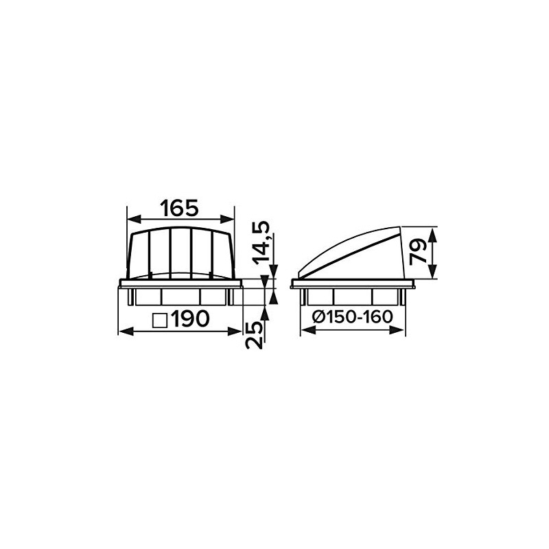150/160mm Ventilation Air Hood Non-Return Flap Outside Duct Cover White