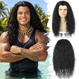 Black Long Curly Wig for Women and Men Fluffy Mad Funny Wigs for Movie Cosplay Costume Party Halloween（Black）