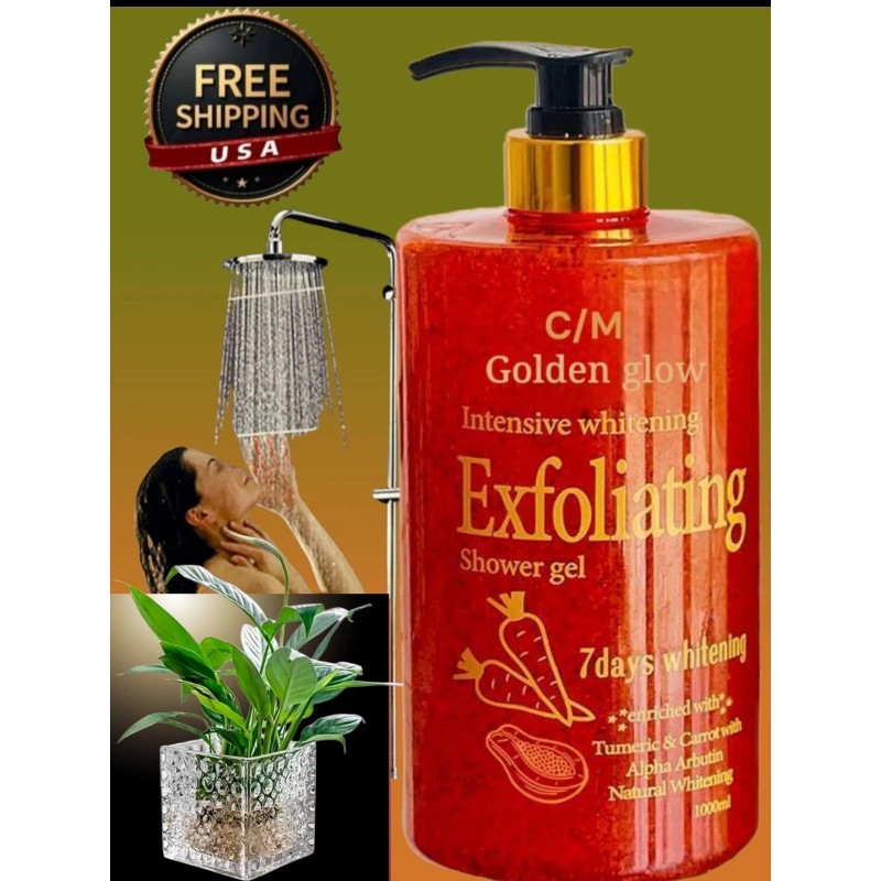 Golden Glow Intensive Whitening Shower Gel Exfoliating Body Wash [USA