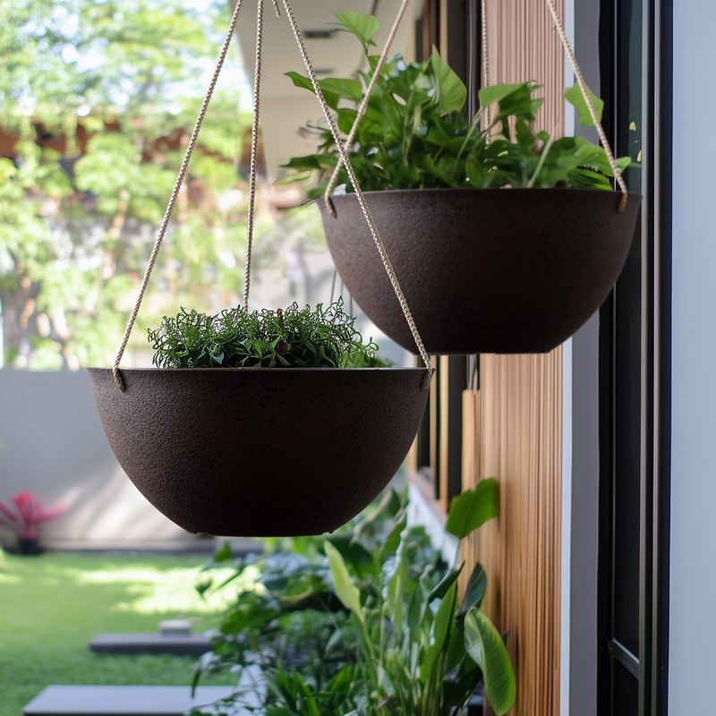 LA JOLIE MUSE Large Hanging Planters - 13 Inch Flower