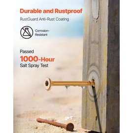 VEVOR Wood Screws 350 PCS, #10 x 3-Inch Anti-Rust Coated, Exterior Deck Screw Torx/T25 Star Drive, Metal Rust-Resistant Outdoor Decking Screws with 2 Screw Connectors, for Decking Fencing Framing