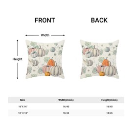 GIOPAMGO Fall Decor Pillow Covers 18x18 Set of 2, Watercolor Pumpkin Farmhouse Fall Decorative Throw Pillow Covers Linen Autumn Thanksgiving Outdoor Decorations Cushion Case for Couch Sofa Home