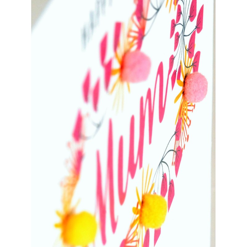 Pom Pom "Happy Birthday, Mum" Greeting Card