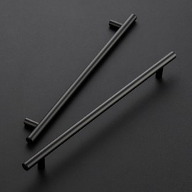 Ravinte 10 Inch Cabinet Handles Matte Black Stainless Steel Kitchen Cupboard Hardware Cabinet Handles 12-1/2"Length,10" Hole Center 4 Pack