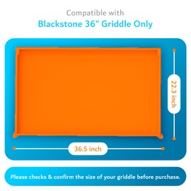 TUDIA Heavy Duty 36" Silicone Griddle Cover for Blackstone Omnivore – Food-Grade Rust-Resistant Full Edge & Surface Protection Dustproof Easy to Clean & Store with Handle (Orange, 36 Inch)
