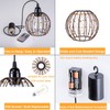 Hanging Pendant Lights, Battery Operated Outdoor Chandelier with Warm White