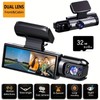 1080P Dash Cam, Dual-Camera Tachograph - Infrared Night Vision, Loop