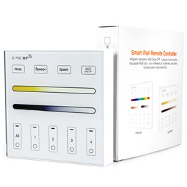 XXK WR02RF RF Panel Remoter, 4-Zone 2.4G Wall Mounted RF Remote Control Compatible with CCT LED Controller, 99ft Wireless Control 4 Channel Group Control for Home CCT LED Strip Lights