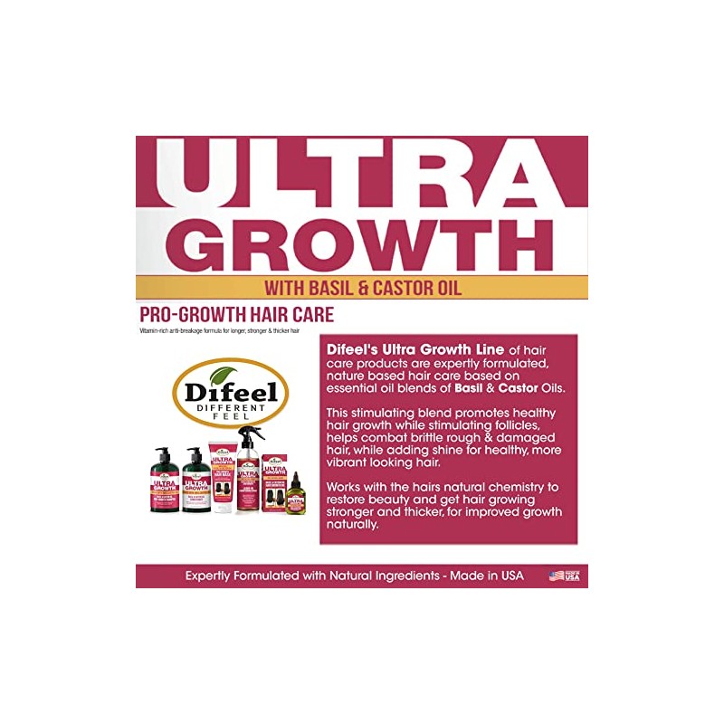 Difeel Ultra Growth Basil & Castor Hair Oil Tratamiento acondicionador