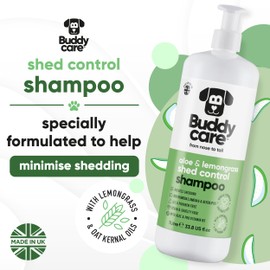 Buddycare Shed Control Dog Shampoo by Buddycare | Aloe & Lemongrass Scented | with Aloe Vera and Pro Vitamin B5 (33.8oz)