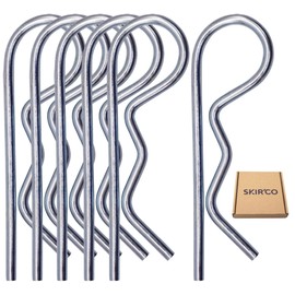 SKIR'CO (6 pcs) Zinc Plated Steel Spring Cotter Pins 3 mm, Ring R Clips, R Shaped Spring Cotter Pin