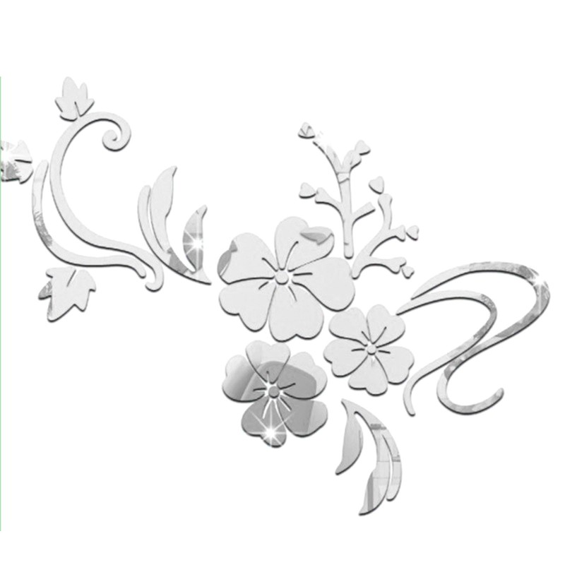 Acrylic Mirror Wall Sticker Removable 3D Wall Decal for Living