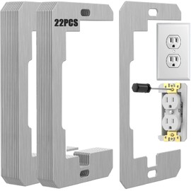 22 Pcs Wall Plate Spacer, Metal Outlet Spacers, Wall Plate Leveler Device to Fix Loose Plugs Switches, Flush Fit Design Electrical Boxes