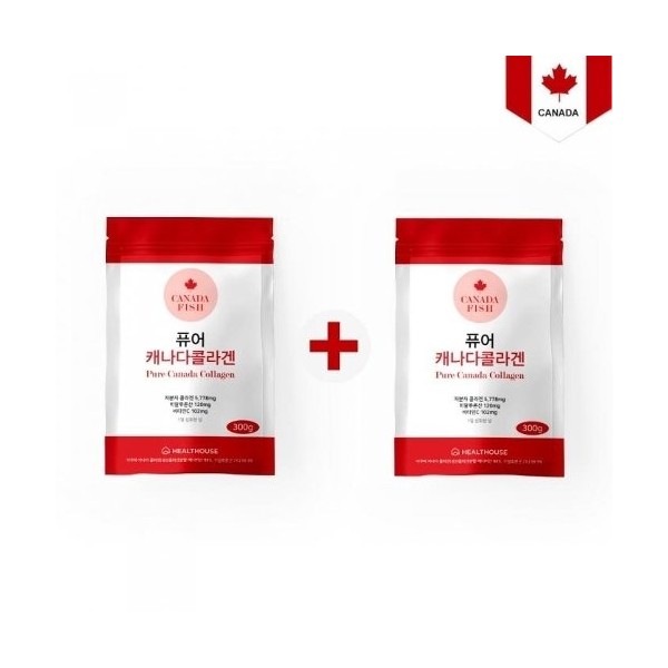 [Seller Herb Food]Health House Pure Canada Collagen 300g+300g, 300g+300g / [셀러허브 식품]헬스하우스 퓨어 캐나다 콜라겐 300g+300g, 300g+300g